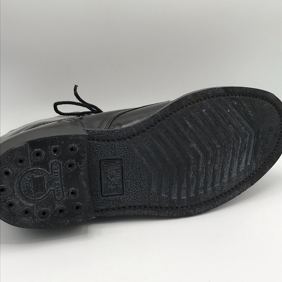 NWOT Unisex Black Leather Steel Toe Army Boots - Picture 8 of 9